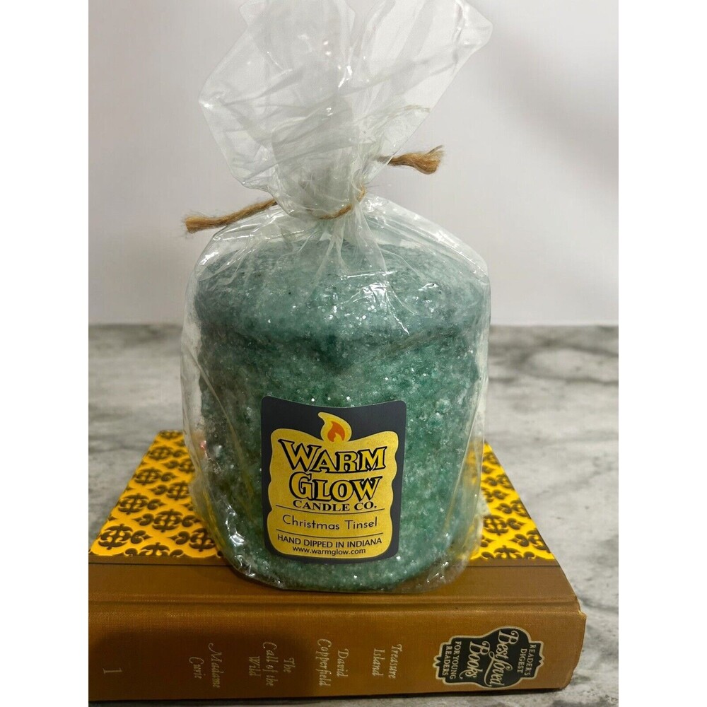Warm Glow Candle Co Hearth Candle Christmas Tinsel Scented Hand Dipped Indiana